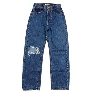 STILL HERE Childhood Fit Medium Blue 100% Cotton Denim Jeans Distressed Size 25